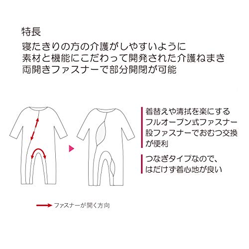 竹虎ヒューマンケア ソフトケアねまき両開きファスナー スリーシーズン みどり S 送料無料 3