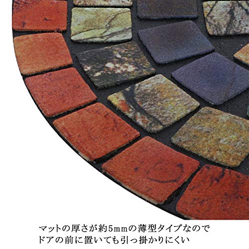 ベストコ 玄関マット 24×50cm セミサークルステンドタイル 泥落とし 水洗いOK エントランスラバーマット ND-464 送料無料 [2]