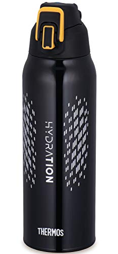 サーモス 水筒 真空断熱スポーツボトル 1L ブラックオレンジ 保冷専用 FHT-1001F B...