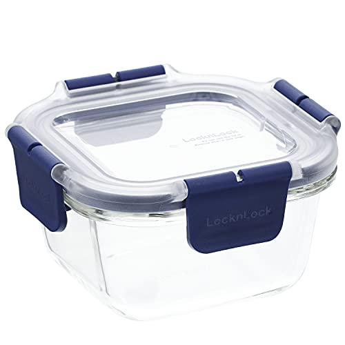 ベストコ ふた付き 耐熱ガラス 保存容器 スクエア 300ml ロック&ロック トップクラス LBG205 送料無料