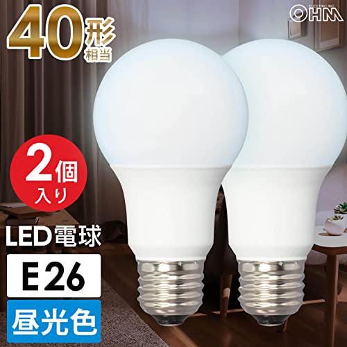 オーム電機 LED電球 E26 40形相当 昼光色 全方向 2個入 LDA5D-G AG52 2P 06-4706 O...