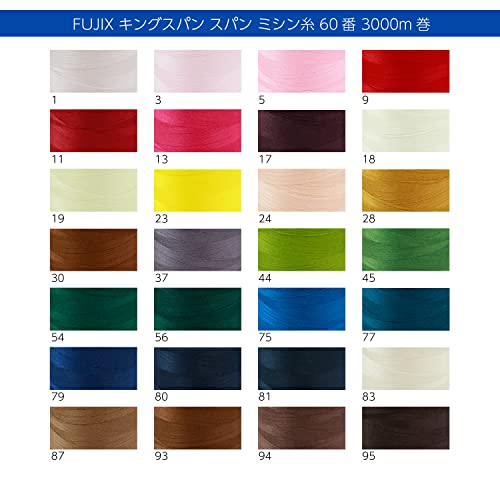 FUJIX フジックス キングスパン スパン ミシン糸 60番 3000m巻 col.334 送料無料