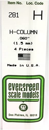 京商 エバーグリーン スケールモデル プラ棒 H鋼 厚さ1.5mm 4本入 模型用素材 70EG281 送料無料