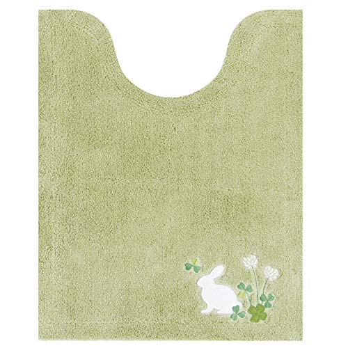 センコー ラビット ロング トイレマット 約75×60cm グリーン 幸運モチーフ刺繍 13719  ...