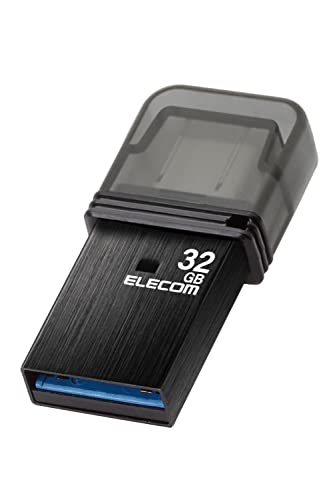 エレコム USBメモリ 32GB USB3.2（Gen1） Type-C キャップ式 ブラック MF-CAU32032GBK 送料無料 1