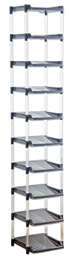平和工業 シューズラック たっぷり 収納 10段 グレー 送料無料