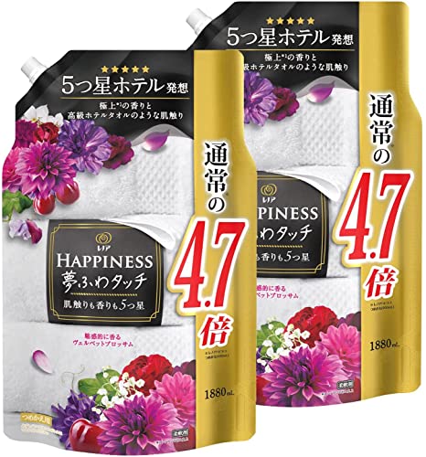 【まとめ買い】 【大容量】 レノア ハピネス 夢ふわタッチ 柔軟剤 ヴェルベットブロッサム&フローラル 詰め替え 1880mLx2袋 送料無料