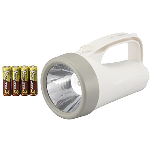 オーム電機 懐中電灯 LED強力ライト 150ルーメン 単3形乾電池×4本付属 電池付き ホワイト LPPー3415C7 08-0925 送料無料
