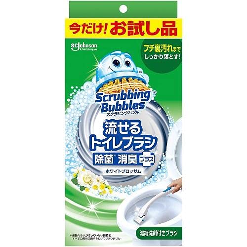 ジョンソン スクラビングバブル流せるトイレブラシホワイトブロッサム本体+替ブラシ4コ 1個 (x 1) 送料..