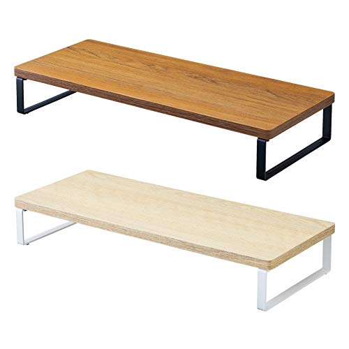 リヒトラブ パソコン台 モニター台 木目調 MDF机上台スリム ナチュラル 幅50×奥行20×高さ8cm ロー 耐荷重15kg A800 送料無料