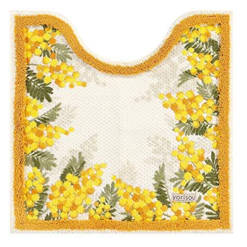センコー S.D.S ミモザ トイレマット 約65×65cm イエロー 花柄 抗菌 防臭 日本製 3 ...