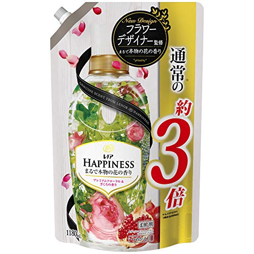 レノア ハピネス 柔軟剤 プレミアムフローラル ざくろ 詰め替え 約3倍(1180mL) 送料無料