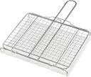 万年 焼き網 セラミック 取っ手付きハンドルタイプ CE-250H シルバー 取っ手付き 21.5×25cm 送料無料