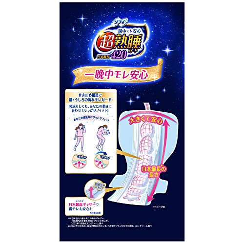 ソフィ 超熟睡ガード 420 10枚×2個(くるっとテープつき)〔生理用ナプキン 夜用〕 送料無料 gr-online-10047676 GR ONLINE STORE サンプル画像2