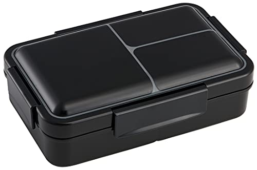 スケーター(Skater) 弁当箱 抗菌 汁漏れ防止 仕切付き パッキン 一体型ふわっと 盛れる 1段 850ml 大容量 ブラック P 送料無料