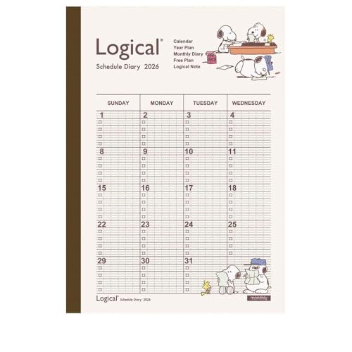 【2026年度版 手帳】 ナカバヤシ ロジカルダイアリー2026月間ノートタイプP／A5ピーナツ2 NS-A502-26PA..