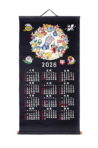 山本仁商店 掛軸カレンダー 午 【17801】 インバウンド お土産 日本産 干支 ウマ 2026 送料無料