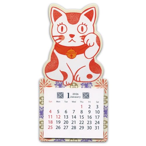 アクティブコーポレーション 2026 カレンダー 梅屋の縁起物 マグネットカレンダー 招き猫 26ACL-704 20..
