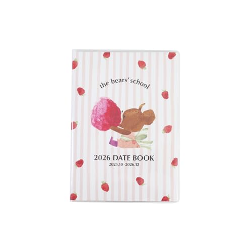 スクエア くまのがっこう 手帳 2026年 A6 マンスリー ピンク 23KD-1P (2025年10月始まり) 送料無料