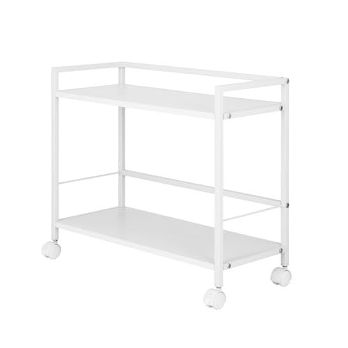 ワゴン キャスター付き 2段 ホワイト DWG04W アスカ ワイド デスクワゴン サイド 収納 おしゃれ 白 木..