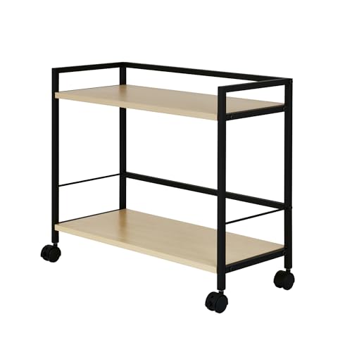 ワゴン キャスター付き 2段 ブラック木目 ウッド DWG04BK アスカ ワイド デスクワゴン サイド 収納 お..