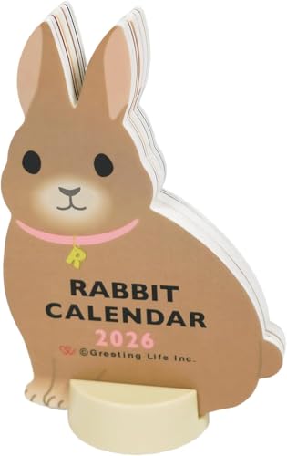 グリーティングライフ 2026年 カレンダー アニマルダイカット うさぎ 卓上 C-1719-ET 送料無料