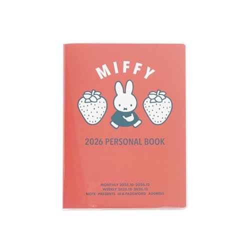 スクエア ミッフィー 手帳 2026年 B6 ウィークリー 赤 10BD-6R (2025年12月始まり) 送料無料