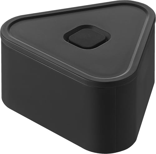 山崎実業(Yamazaki) バルブ付き 密閉 おにぎりケース ブラック W10.6×D9.8×H5.2cm タワー tower 電子レ..