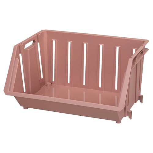 平和工業(Heiwa Kougyou) 収納ケース 積み重ねバスケット 約35×44×23.5cm 日本製 アールグレー 送料無料