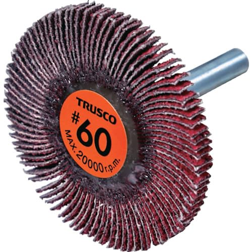 TRUSCO セラミックフラップホイール 軸径6mm ＃60 外径50×幅5×軸長40 （5個入） TC...