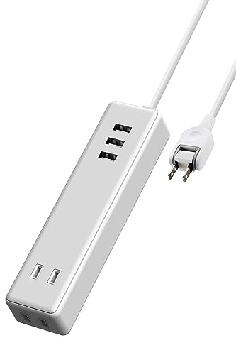 (1) 電源タップ単品ホワイト/USB-A×3 & 2個口/ECT-0815WH・Size:USB-A×3 & 2個口Style:(1) 電源タップ単品・パッケージ個数:1・スマホもパソコンもこれ1台で充電。2つのAC差込口と3つのUSBポートが一体になったケーブルタイプのモバイルUSBタップ。・2つのAC差込口と3つのUSBポートが一体になったモバイルUSBタップです。・パソコンやスマートフォン、タブレットを同時に充電可能です。・コンセントから離れた場所でも充電できる長さ1.5mのケーブルタイプです。・AC差込口には、未使用時にほこりの侵入を防止する「ほこり防止シャッター」を装備しています。【 仕様 】 ■対応機種:iPhoneおよびUSB端子で充電するスマートフォン ■コネクタ形状:USB Aメス×3 ■定格入力電圧:AC100V 50/60Hz ■定格出力電圧:AC 100V / DC 5V ■定格出力電流:合計最大3.4A(1ポート最大2.4A) ■期間:1年間 ■本体差込口形状:2ピン ■本体差込口個数:2個口 ■プラグ仕様:2ピン・スイングプラグ ■3ピン→2ピン変換アダプタ付属:× ■コード長:1.5m ■定格:USB側:5V/合計最大3.4A(1ポート最大2.4A) AC側:125V 14A 1400W ■スイッチ:× ■雷ガード:× ■ほこりシャッター:○ ■絶縁キャップ付きプラグ:○ ■差込口キャップ付属:× ■通電表示ランプ:× ■二重被ふく:○ ■抜け止め機能:× ■スイングプラグ:○ ■マグネット:× ■壁掛け用フック:× ■ノイズフィルター:× ■モジュラジャック付:× ■カラー:ホワイト ■材質:本体:ABS樹脂、差込口:ユリア樹脂 ■外形寸法:幅35mm×奥行148mm×高さ29mm ※コード部分及びプラグ部分を除く ■質量:約240g ■使用可能地域:本製品は日本国内の電源を想定して設計されていますので、日本国外ではご使用いただけません。 ■電気用品安全法:PSE適合 【 説明 】 ■2つのAC差込口と3つのUSBポートが一体になったモバイルUSBタップです。 ■パソコンやスマートフォン、タブレットを同時に充電可能です。 ■コンセントから離れた場所でも充電できる長さ1.5mのケーブルタイプです。 ■AC差込口には、未使用時にほこりの侵入を防止する「ほこり防止シャッター」を装備しています。 ■AC差込口には、万一の発熱の際にも融解しにくく、電気火災の防止に有効な耐熱性に優れたユリア樹脂を使用しています。 ■ACプラグの根本に絶縁キャップがついており、トラッキング現象による火災の防止に役立ちます。 ■2ピン式の電源プラグを採用しています。 ■狭い場所でも配線しやすい180°スイングプラグを採用しています。 ■USBポートを3ポート搭載しており、スマートフォンなどを3台同時に充電可能です。3ポート合計最大3.4Aの出力が可能です。 ■USBポートに搭載した高性能ICが接続機器を自動で見分けて適した出力で最速に充電できる“おまかせ充電に対応しています。 ■USB充電部に10年使える長寿命設計を実現しています。※あくまでも電気設計上の寿命であり、製品の寿命をするものではありません。 ■※充電に必要な各種ケーブルは同梱していません。別途お買い求めの上、ご使用下さい。 ■自社環境認定基準を1つ以上満たし、『THINK ECOLOGY』マークを表示した製品です。 ■環境保全に取り組み、製品の包装容器におけるプラスチック重量を、社内基準製品より20%以上削減した製品です。 ■環境保全に取り組み、製品の包装容器が紙・ダンボール・ポリ袋のみで構成されている製品です。 ■※電源プラグを間違ってUSBポートに差し込まないよう十分ご注意ください。ポートの変形や短絡により発熱や発火の原因になる可能性があります。 【商品に関するお問い合わせ】 エレコム総合インフォメーションセンター TEL. 0570-084-465 FAX. 0570-050-012 受付時間 / 10:00~19:00 年中無休