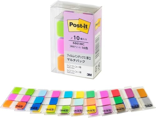 11.全色/40mm×18mm　/6861MC・Color:11.全色PatternName:単品・パッケージ個数:1・ポストイット Color your story にフィルム製品の全色セットが新登場。あなたの毎日を鮮やかに彩り、有意義なものに変えていく。・丈夫で使いやすいフィルムタイプ。シーンや気分に合わせて、様々な色の組み合わせをご用意。・ファイルや見出しに最適で、丈夫で破れにくい。しっかり貼れてキレイにはがせる。さっと取れるポップアップタイプ。文字が書けて目立ちやすい。・サイズ：40mm×18mm　枚数：10枚×3パッド・カラー：全18色　数量：10個入りポストイット Color your story にフィルム製品の全色セットが新登場。あなたの毎日を鮮やかに彩り、有意義なものに変えていく。丈夫で使いやすいフィルムタイプ。シーンや気分に合わせて、様々な色の組み合わせをご用意。ファイルや見出しに最適で、丈夫で破れにくい。しっかり貼れてキレイにはがせる。さっと取れるポップアップタイプ。文字が書けて目立ちやすい。