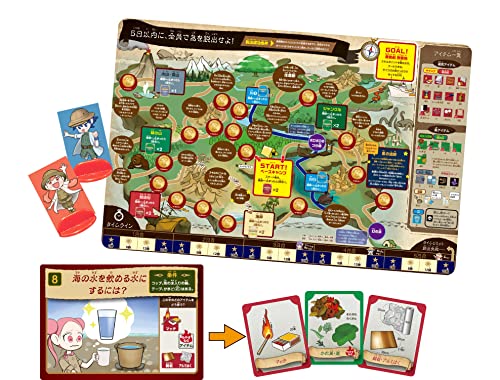 無人島脱出ゲーム科学の力で無人島脱出ゲーム/ワンサイズ/TS-20・Size:ワンサイズStyle:無人島脱出ゲーム・KUMON TOY STEAM・[セット内容] ボード1枚 星座盤1個 アイテムカード80枚 ミッションカード50枚 解説書1部 スキルポイント43枚 コマ用カード6枚 時計カード1枚 サイコロ1個 コマ台5個・協力型ボードゲーム・プレイ人数:2~4人商品紹介 役に立つ科学の知識と問題解決思考が身につく協力型ボードゲームです。アイテムを組み合わせてサバイバル問題の解決方法を考えよう。 【身につく力】 科学の知識と活用方法…学校で習う理科の内容や、身のまわりの科学現象を、知識として知るだけでなく、「何に役立つ」「どう使える」と考え、しくみを理解して活用する力を育てます。 問題解決思考…目の前の課題に対し、自分の持っている知識や材料を活用して、「どうしたら解決できる」と考える力を養います。 コミュニケーション力、表現力…自分の考えを他の人にわかるように表現する力を養います。協力して目的を達成するゲームで、知恵を出し合い、話し合って問題解決する力を育みます。 安全警告 小部品があります。誤飲、窒息などの危険がありますので、3歳未満のお子様には絶対に与えないでください。小部品は口の中には絶対に入れないでください。火の近くでの使用、保管はしないでください。