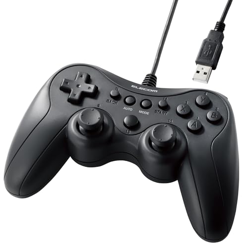 エレコム ゲームパッド 有線 Xinput PS系配置 連射 スティックモード切替 軽量 ブラック JC-GP20SBK 送料無料