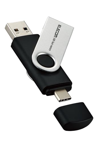 エレコム USBメモリ 64GB 回転カバー Type-C USBA 対応 最大読込速度100MB MF-TPC3064GBK 送料無料