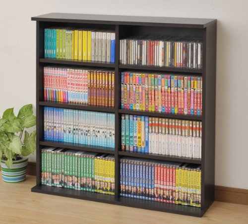 山善 本棚 幅90×奥行22×高さ92cm スリム 棚板可動 連結パーツ付き 組立品 ダークブラウン CSBS-9090(DBR) 送料無料