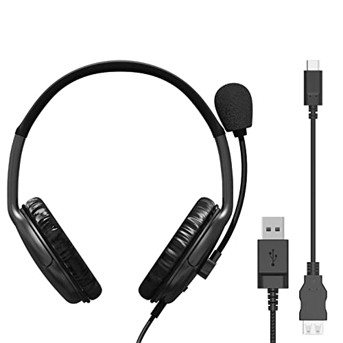 エレコム(ELECOM) ヘッドセット USB接続 オーバーヘッド型 マイクアーム付き 大型イヤーマフタイプ USB Type-C変換ケ…