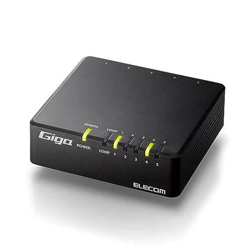 エレコム スイッチングハブ ギガビット対応 5ポート マグネット付 AC電源 ブラック EHC-G05PA4-JB 送料無料