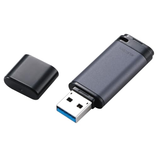 エレコム USBメモリ 64GB USB3.2(Gen1) キャップ式 アルミ素材 ブラック MF-RCU3064GBK 送料無料