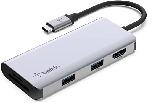 Belkin USB-Cnu 5-in-1 YoutubeҏW 4K@30Hz HDMIo ҏW NGC^[ Type-C 