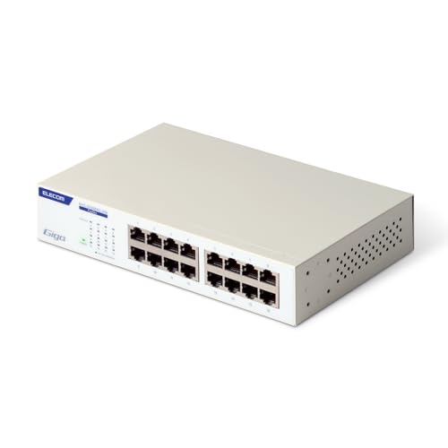 旧モデルホワイト/-/EHC-G16MN2A-HW・1000BASE-T対応の電源内蔵メタル筐体16ポートスイッチングハブです。・ストレート/クロスケーブルを自動判別する「Auto MDI/MDI-X」機能を全てのポートに搭載。接続ミスを防ぎます。・作動音が気にならない静音ファンレス設計で、静かな部屋での使用にもおすすめです。・メイン基板に高分子アルミ固体電解コンデンサーを使用しています。それにより長寿命設計を実現した信頼性の高いスイッチングハブです。・付属の専用ACケーブル及び付属の変換アダプターに耐トラッキング性のコンセントプラグを採用。長期間設置した場合でも、トラッキング現象を防止します。【 仕様 】 ■伝送速度：1000Mbps(1000BASE-T)、100Mbps(100BASE-TX)、10Mbps(10BASE-T) ■準拠規格：IEEE 802.3ab、IEEE 802.3u、IEEE 802.3 ■スイッチング方式：ストア&フォワード ■通信方式：フルデュプレックス、ハーフデュプレックス ■フローコントロール制御：IEEE 802.3x(フルデュプレックス時)、バックプレッシャー(ハーフデュプレックス時) ■ポート数：16ポート ■AutoMDI/MDI-X：対応 ■オートネゴシエーション：対応 ■コネクタ形状：RJ-45×16 ■適合ケーブル：1000BASE-T:UTPカテゴリー5e以上、100BASE-TX:UTPカテゴリー5以上、10BASE-T:UTPカテゴリー3以上 ■バッファメモリー：512Kbytes(各ポートに動的割り当て) ■スイッチングファブリック：32.0Gbps ■最大パケット転送能力：23.8Mpps ■パケット転送速度：1 488 095パケット/秒(1000Mbps)、148 809パケット/秒(100Mbps)、14 880パケット/秒(10Mbps) ■MACアドレス登録数：8 192件(全ポート合計) ■ジャンボフレーム：対応(10Kbytes) ■ノンブロッキング：対応 ■EAP透過機能：対応 ■BPDU透過機能：対応 ■ループ検知・防止機能：ループ検知 ■PoE仕様：非対応 ■電源仕様：内蔵電源 ■入力電圧：AC100〜240V±10% 50/60Hz ■消費電力：11.3W(最大) ■発熱量：約40.7kJ/h(最大) ■省電力機能：らくらく節電E対応(IEEE 802.3az) ■エネルギー消費効率：0.8W/Gbps ■最大実効伝送速度：16.0Gbps ■測定時のポート速度とポート数：1Gbps:16ポート ■外形寸法(幅×奥行×高さ)：幅約215.5mm×奥行約133.0mm×高さ約42.0mm(本体のみ) ■質量：約900g(本体のみ) ■筐体材質(カラー)：メタル(ホワイト) ■冷却ファン：なし ■盗難防止：セキュリティスロットなし ■設置方法：水平設置、壁掛け、19インチラックマウント、マグネット(別売 EHB-EX-MG4使用) ■壁掛け用穴：あり ■動作時環境条件：温度:0℃〜50℃ 、湿度:10%〜90%(ただし結露なきこと) ■保管時環境条件：温度:-40℃〜70℃ 、湿度:5%〜90%(ただし結露なきこと) ■MTBF：1 156 000時間@25℃、362 000時間@50℃ ■法令対応：EU RoHS準拠(10物質) ■適合規格：VCCI ClassA ■付属品：専用ACケーブル(3ピン、約1.8m):1本、3ピン-2ピン変換アダプター:1個、ACケーブル抜け防止バンド:1個、19インチラック取付金具:2個、19インチラック取付金具ネジ:8個、ゴム足:4個、安全にお使いいただくために:1枚 ■期間：1年間 ■保守サービス|デリバリー：- ■保守サービス|センドバック延長：- ■専用オプション品|マグネット：EHB-EX-MG4 【 説明 】 ■1000BASE-T対応の電源内蔵メタル筐体16ポートスイッチングハブです。 ■ストレート/クロスケーブルを自動判別する「Auto MDI/MDI-X」機能を全てのポートに搭載。接続ミスを防ぎます。 ■作動音が気にならない静音ファンレス設計で、静かな部屋での使用にもおすすめです。 ■メイン基板に高分子アルミ固体電解コンデンサーを使用しています。それにより長寿命設計を実現した信頼性の高いスイッチングハブです。 ■付属の専用ACケーブル及び付属の変換アダプターに耐トラッキング性のコンセントプラグを採用。長期間設置した場合でも、トラッキング現象を防止します。 ■ループ検知機能を搭載しています。LEDランプの点滅によりネットワークループ発生をお知らせし、ネットワーク障害の解消を促します。 ■らくらく節電機能により、接続していないポートや、リンクしていないポートを自動的に判別し、電力供給を抑えます。パソコンがシャットダウンしている環境では、大幅な電力の節約を実現することができる、省エネ法に準拠したスイッチングハブです。 ■正面に大きくLEDランプを表示することで、点灯状態を見やすくしています。 ■動作時環境温度50℃に対応しています。空調のない過酷な環境でも安定して稼働します。 ■19インチラックマウント設置対応。付属のパーツを使用することにより、19インチラック(EIA規格)へ簡単に組み込むことができます。 ■別売のハブ用オプションマグネット(EHB-EX-MG4)を取り付けることで、金属面への設置も可能になります。 ■ACケーブル抜け防止バンドを付属。バンドを使用して電源ケーブルを取り付けることで抜けにくくなり、不要な電源トラブルを防ぐことができます。 ■ジャンボフレームに対応し、ジャンボフレーム対応機器との間でより高速なデータ転送が可能です。 ■環境にやさしいEU RoHS指令準拠。EU RoHS指令とは電気・電子機器に関する特定有害物質の使用制限についてEU(欧州連合)が決めた指令です。 ■自社環境認定基準を1つ以上満たし、『THINK ECOLOGY』マークを表示した製品です。 ■廃棄物削減に取り組み、製品に同梱する取扱説明書等をペーパーレス化した製品です。 ■環境保全に取り組み、製品の包装容器が紙・ダンボール・ポリ袋のみで構成されている製品です。