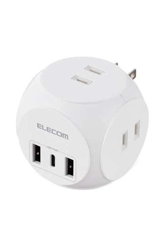 1)電源タップ単体ホワイト/-/ECT-34WH・Color:ホワイトStyle:1)電源タップ単体・パッケージ個数:1・手のひらサイズ。プラグを折りたたんで持ち運べるコロンとした丸い形のUSB電源タップです。USB-Aポート×2、USB Type-C(TM)ポート×1(USB Power Delivery 20W急速充電対応)を搭載し、最大6台のデバイスを同時に接続可能。出張・旅行時やコンセントの少ない場所で活躍します。発熱・火災を防ぐ設計です。・ガジェットポーチなどへ収まりやすい、コロンとした丸い形状。外出先などで手軽にコンセントを増やせます。・スイングプラグ機構を採用。電源プラグを折りたたんで本体に収納できるため、スマートに持ち運べます。・スマートフォンやワイヤレスイヤホンなどの充電に便利な、USB-Aポート×2、USB Type-C(TM)ポート×1を搭載しています。・差込口にプラグが挿し込まれていない場合にホコリの侵入を防止する、ホコリ防止シャッターを備えています。【 仕様 】 ■差込口仕様:Aタイプ 2ピン ■差込口個数:3個口 ■プラグ仕様:Aタイプ 2ピン ■USB端子形状:USB Type-C(TM)ポート×1、USB-Aポート×2 ■AC側定格:14A 125V 1400Wまで ■USB側定格出力(1ポート使用時):USB Type-Cポート:最大20W(USB Power Delivery 20W(5V/3A、9V/2.22A)) 、USB-A1ポート:最大12W(5V/2.4A)、USB-A2ポート:最大12W(5V/2.4A) ■USB側定格出力(2ポート使用時):USB Type-Cポート+USB-A1ポート:合計最大15W(USB Type-Cポート:最大15W(5V/3A) 、USB-A1ポート:最大12W(5V/2.4A)) ■USB側定格出力(2ポート使用時):USB Type-Cポート+USB-A2ポート:合計最大15W(USB Type-Cポート:最大15W(5V/3A) 、USB-A2ポート:最大12W(5V/2.4A)) ■USB側定格出力(2ポート使用時):USB-A1ポート+USB-A2ポート:合計最大15W(USB-A1ポート:最大12W(5V/2.4A)、USB-A2ポート:最大12W(5V/2.4A)) ■USB側定格出力(3ポート使用時):USB Type-Cポート+USB-A1ポート+USB-A2ポート:合計最大15W(USB Type-Cポート:最大15W(5V/3A)、USB-A1ポート:最大12W(5V/2.4A)、USB-A2ポート:最大12W(5V/2.4A)) ■極性対応:× ■スイッチ:× ■雷ガード:× ■ホコリシャッター:○(AC差込口のみ) ■抜け止め機能:× ■通電表示ランプ:× ■絶縁キャップ付きプラグ:× ■スイングプラグ:○ ■カラー:ホワイト ■材質:本体:ポリカーボネート樹脂 差込口:ユリア樹脂 ■外形寸法:幅約59mm×奥行約59mm×高さ約59mm ※本体のみ、突起部を除く ■質量:約130g ■使用可能地域:日本国内専用 ■規格:USB Power Delivery対応 ■法規:◇PSE 特定電気用品 ■期間:1年間 【 説明 】 ■手のひらサイズで持ち運びに便利な、AC3個口のUSB電源タップです。 ■ガジェットポーチなどへ収まりやすい、コロンとした丸い形状。外出先などで手軽にコンセントを増やせます。 ■スイングプラグ機構を採用。電源プラグを折りたたんで本体に収納できるため、スマートに持ち運べます。 ■スマートフォンやワイヤレスイヤホンなどの充電に便利な、USB-Aポート×2、USB Type-C(TM)ポート×1を搭載しています。 ■差込口にプラグが挿し込まれていない場合にホコリの侵入を防止する、ホコリ防止シャッターを備えています。 ■AC差込口には、耐熱性に優れた熱硬化性樹脂を使用。万が一の発熱時にも融けにくく、電気火災を防ぎます。 ■差込口内側の刃受け金具には、繰り返しの使用でも変形しにくい0.8mm厚を採用しています。プラグの保持力が低下しにくく、差込口の発熱を抑え、心配なく使用できます。 ■耐トラッキング性の要求事項(PSE:電気用品安全法)を満たしたコンセントプラグを採用しています。 ■※USB Type-C and USB-C are trademarks of USB Implementers Forum