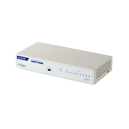 -/-/EHC-G08MN4-HJW・パッケージ個数:1・Giga(1000BASE-T)対応、電源内蔵のメタル筐体8ポートスイッチングハブです。・ストレート/クロスケーブルを自動判別する「Auto MDI/MDI-X」機能を全てのポートに搭載。接続ミスを防ぎます。・作動音が気にならない静音ファンレス設計で、静かな部屋での使用にもおすすめです。・メイン基板に電解コンデンサーを使用していません。それにより長寿命設計を実現した信頼性の高いスイッチングハブです。・ACケーブルに耐トラッキング性のコンセントプラグを採用。長期間設置した場合でも、トラッキング現象を防止します。エレコム Giga対応スイッチングHub 8ポート