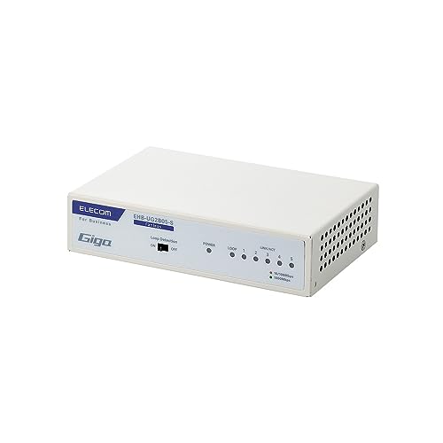 ホワイト/-/EHB-UG2B05-S・パッケージ個数:1・ギガビット以上の帯域が標準となった現在の業務ネットワークに適した全ポート1Gbps対応※のスイッチです。・※理論上の最大値であり、実際の転送速度を示すものではございません。また1Gbpsで通信するには、接続するLANケーブルと機器がともに1000BASE-T(Cat5e以上)に対応している必要があります。・動作時環境温度50℃に対応し、高温度環境に強い1000BASE-T対応の電源内蔵メタル筐体5ポートスイッチです。・耐熱50℃対応のため、学校やマンションなどの夏場では過酷な環境となりやすい場所でも安定稼働。設置環境を気にせずお使いいただけます。・「IEC61000-4」準拠のイミュニティ試験をクリア。24時間稼働を求められるスイッチングハブに相応しい、高い信頼性と長寿命を実現しました。【 仕様 】 ■伝送速度:1000Mbps(1000BASE-T)、100Mbps(100BASE-TX)、10Mbps(10BASE-T) ■準拠規格:IEEE 802.3ab、IEEE 802.3u、IEEE 802.3 ■スイッチング方式:ストア&フォワード ■通信方式:フルデュプレックス、ハーフデュプレックス ■フローコントロール制御:IEEE 802.3x(フルデュプレックス時)、バックプレッシャー(ハーフデュプレックス時) ■ポート数:5ポート ■AutoMDI/MDI-X:対応 ■オートネゴシエーション:対応 ■コネクタ形状:RJ-45×5 ■適合ケーブル:1000BASE-T:UTPカテゴリー5e以上、100BASE-TX:UTPカテゴリー5以上、10BASE-T:UTPカテゴリー3以上 ■バッファメモリー:128Kbytes(各ポートに動的割り当て) ■スイッチングファブリック:10.0Gbps ■最大パケット転送能力:7.44Mpps ■パケット転送速度:1 488 095パケット/秒(1000Mbps)、148 809パケット/秒(100Mbps)、14 880パケット/秒(10Mbps) ■MACアドレス登録数:2 048件(全ポート合計) ■ジャンボフレーム:対応(9Kbytes) ■ノンブロッキング:対応 ■EAP透過機能:対応 ■BPDU透過機能:対応 ■ループ検知・防止機能:ループ検知 ■PoE仕様:非対応 ■電源仕様:内蔵電源 ■入力電圧:AC100~240V±10% 50/60Hz ■消費電力:3.1W(最大) ■発熱量:約11.2kJ/h(最大) ■省電力機能:らくらく節電E対応(IEEE 802.3az) ■エネルギー消費効率:0.7W/Gbps ■最大実効伝送速度:5.0Gbps ■測定時のポート速度とポート数:1Gbps:5ポート ■外形寸法(幅×奥行×高さ):幅約127.5mm×奥行約83.6mm×高さ約30.0mm(本体のみ) ■質量:約330g(本体のみ) ■筐体材質(カラー):メタル(ホワイト) ■冷却ファン:なし ■盗難防止:セキュリティスロットなし ■設置方法:水平設置、壁掛け、マグネット ■壁掛け用穴:あり ■動作時環境条件:温度:0℃~50℃、湿度:10%~90%(ただし結露なきこと) ■保管時環境条件:温度:-40℃~70℃、湿度:5%~90%(ただし結露なきこと) ■MTBF:1 919 000時間@25℃、539 000時間@50℃ ■法令対応:EU RoHS準拠(10物質) ■適合規格:VCCI Class B ■イミュニティ試験:IEC61000-4-2:Lv.3準拠、IEC61000-4-3:Lv.3準拠、IEC61000-4-4:Lv.3準拠、IEC61000-4-5:Lv.3準拠、IEC61000-4-8:Lv.3準拠、IEC61000-4-11:Lv.3準拠 ■付属品:専用ACケーブル(2ピン、約1.8m)1本、ACケーブル抜け防止バンド1個、シリアルナンバーラベル2枚、クイックセットアップガイド1枚、心配なくお使いいただくために1枚 ※ゴム足・マグネットは製品本体に取付済みです。水平設置の際もマグネットを付けたままご使用ください。 ■期間:3年間 ■保守サービス|デリバリー:1年(EBS-DH-01B)、3年(EBS-DH-03B)、5年(EBS-DH-05B) ■保守サービス|センドバック延長:1年(EBS-SB-01C)、2年(EBS-SB-02C) ■専用オプション品|マグネット:- 【 説明 】 ■ギガビット以上の帯域が標準となった現在の業務ネットワークに適した全ポート1Gbps対応※のスイッチです。 ■※理論上の最大値であり、実際の転送速度を示すものではございません。また1Gbpsで通信するには、接続するLANケーブルと機器がともに1000BASE-T(Cat5e以上)に対応している必要があります。 ■動作時環境温度50℃に対応し、高温度環境に強い1000BASE-T対応の電源内蔵メタル筐体5ポートスイッチです。 ■耐熱50℃対応のため、学校やマンションなどの夏場では過酷な環境となりやすい場所でも安定稼働。設置環境を気にせずお使いいただけます。 ■「IEC61000-4」準拠のイミュニティ試験をクリア。24時間稼働を求められるスイッチングハブに相応しい、高い信頼性と長寿命を実現しました。 ■ループ検知機能により、ネットワーク運用に障害を及ぼすループ構成を検知します。 さらにループ検知LEDランプの点滅により、ループ発生をお知らせし、ループ解消を促します。 ■省エネ法に準拠の省電力機能で、自動的に省エネ貢献ができるらくらく節電E機能対応。IEEE 802.3az(EEE規格)に対応しているスイッチや端末との組み合わせで手間なく自動的に省エネを実現します。 ■静音ファンレス設計。長年のスイッチ設計経験を生かした排熱設計で実現したファンレス仕様は、オフィスや学校などの静粛性が求められる場所への導入にも適しています。また、可動部分が減ることにより、ファン故障による障害も減少させます。 ■あらかじめ本体に取り付けられているマグネットで、スチール製のデスクや金属面などに固定することができます。 ■ACケーブル抜け防止バンドを付属。バンドを使用して電源ケーブルを取り付けることで抜けにくくなり、不要な電源トラブルを防ぐことができます。 ■ジャンボフレームに対応し、ジャンボフレーム対応機器との間でより高速なデータ通信が可能です。 ■期間は心配ない3年(センドバック保守)。更にユーザー登録いただいたお客様限定で2年間の延長(合計5年間)いたします。 ■※ユーザー登録による2年延長提供につきましては、エレコムサポート&サービス株式会社(ESSC)が行います。 ■環境にやさしいEU RoHS指令準拠。EU RoHS指令とは電気・電子機器に関する特定有害物質の使用制限についてEU(欧州連合)が決めた指令です。 ■自社環境認定基準を1つ以上満たし、『THINK ECOLOGY』マークを表示した製品です。 ■環境保全に取り組み、製品の包装容器が紙・ダンボール・ポリ袋のみで構成されている製品です。 【商品に関するお問い合わせ】 エレコム総合インフォメーションセンター TEL. 0570-084-465 FAX. 0570-050-012 受付時間 / 10:00~19:00 年中無休