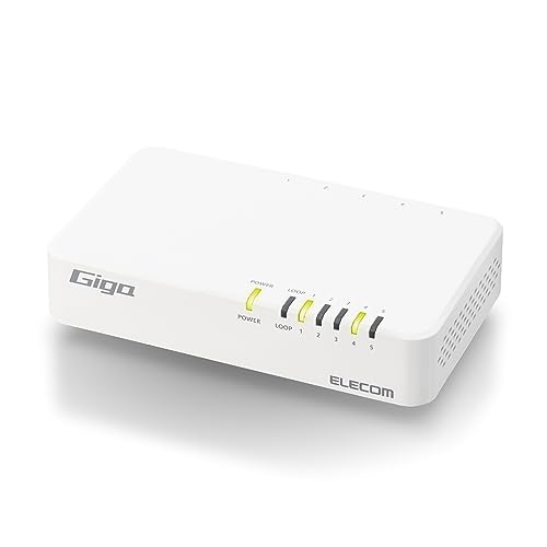エレコム スイッチングハブ ギガビット 5ポート マグネット付 電源内蔵 ホワイト EHC-G05PN4-JW 送料無料
