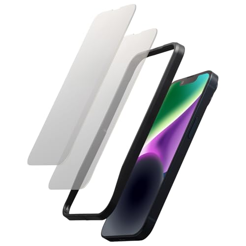 エレコム 2枚入り iPhone 16e / 14 / 13 ガラスフィルム 硬度10H Dragontrail(R)X 強化ガラス 指紋防止