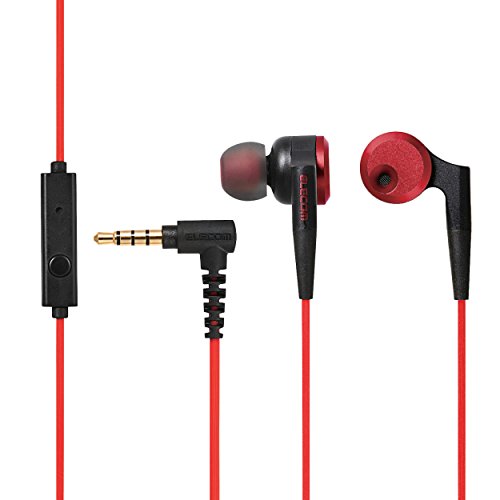 エレコム ステレオ イヤホン カナル φ10mm ドライバー マイク付き 重低音 GrandBass レッド EHP-GB100MRD 送料無料