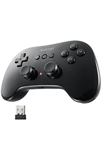 エレコム ワイヤレス ゲームパッド 小型軽量 12ボタン 連射 高耐久ボタン(日本メーカー製)採用 300万回耐久試験クリア ブラック 送料無料