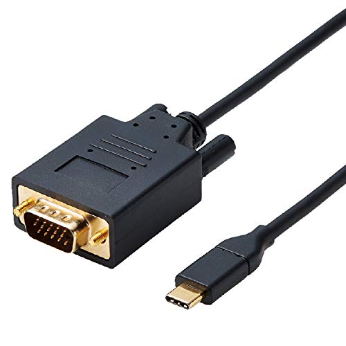 VGAブラック/2m/CAC-CVGA20BK・Size:2mStyle:VGA・パッケージ個数:1・USB Type-C(TM)端子を搭載した機器の映像信号を変換し、VGA(D-sub15pin)入力端子を搭載したディスプレイ・テレビ・プロジェクターなどに出力することができるUSB Type-C(TM)用VGA変換ケーブルです。・※VGA(D-sub15pin)からUSB Type-C(TM)への変換はできません。※音声出力には対応していません。※映像が正しく表示されない場合は、接続先のディスプレイの電源ON/OFFや各接続コネクターの抜き差しをお試し下さい。※環境、機器により正常に動作しない場合があります。※本製品で映像出力を行う際は、出力機器がDisplayPort Alt Mode対応であることをご確認ください。・ドライバ不要で、機器同士を接続するだけで使用可能です。・1920×1080ピクセルの解像度に対応しています。・追加したディスプレイを一つの画面として表示するマルチディスプレイと、一台目のディスプレイと同じ画面を表示するミラーリングに対応して【 仕様 】 ■ 対応機種：Type-C端子搭載のPC及びVGA端子搭載のモニター等 ■ コネクタ形状：Type-Cオス -VGAオス ■ ケーブルタイプ：ノーマルタイプ ■ 対応解像度：1 920×1 080 60p ■ シールド方法：3重シールド ■ プラグメッキ仕様：金メッキ ■ ケーブル太さ：3.9mm ■ カラー：ブラック ■ 環境配慮事項：EU RoHS指令準拠 (10物質) ■ ケーブル長：2.0m 【 説明 】 ■ USB Type-C(TM)端子を搭載した機器の映像信号を変換し、VGA(D-sub15pin)入力端子を搭載したディスプレイ・テレビ・プロジェクターなどに出力することができるUSB Type-C(TM)用VGA変換ケーブルです。 ※ VGA(D-sub15pin)からUSB Type-C(TM)への変換はできません。※音声出力には対応していません。※映像が正しく表示されない場合は、接続先のディスプレイの電源ON/OFFや各接続コネクターの抜き差しをお試し下さい。※環境、機器により正常に動作しない場合があります。※本製品で映像出力を行う際は、出力機器がDisplayPort Alt Mode対応であることをご確認ください。 ■ ドライバ不要で、機器同士を接続するだけで使用可能です。 ■ 1920×1080ピクセルの解像度に対応しています。 ■ 追加したディスプレイを一つの画面として表示するマルチディスプレイと、一台目のディスプレイと同じ画面を表示するミラーリングに対応しています。 ■ アダプターの本体内部には、シールド効果が高く、外部ノイズの影響を受けにくい金属シェル構造を採用しています。 ■ 外部ノイズの干渉を受けにくい3重シールドケーブルを採用しています。 ■ サビなどに強く信号劣化を抑える金メッキピンを採用しています。 ■ USB Type-C(TM)コネクターは、ウラ、オモテに関係なくケーブルを挿入できます。 ■ 当製品はIC搭載のアクティブタイプです。 【商品に関するお問い合わせ】 エレコム総合インフォメーションセンター TEL. 0570-084-465 FAX. 0570-050-012 受付時間 / 10：00〜19：00　年中無休