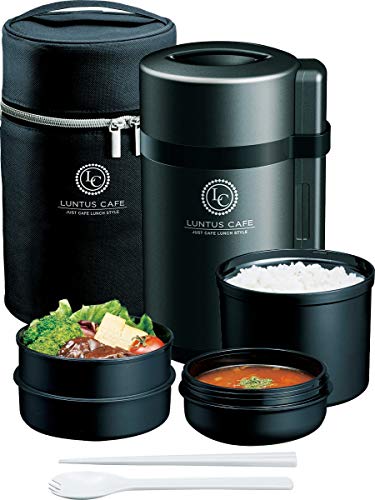 アスベル 保温弁当箱 ランタスHLB-B1050CS スープ容器付き 1050ml 黒 適度な容量 A3305 送料無料